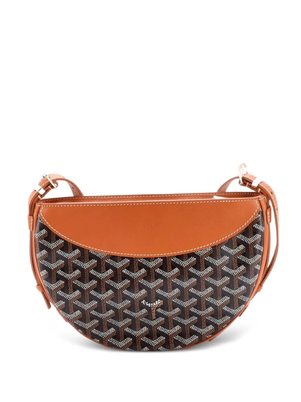 Goyard Pre-Owned Hirondelle Coated Canvas and Leather shoulder bag - Braun