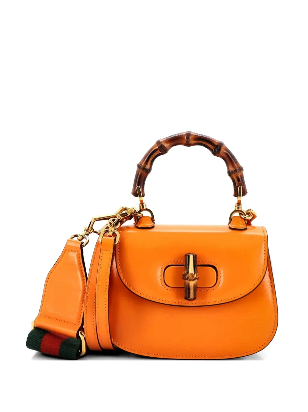 Gucci Pre-Owned Bamboo 1947 Top Handle Bag Leather Mini shoulder bag - Arancione