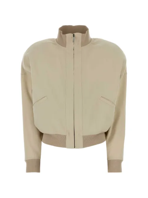 Gucci ribbed-trim zip-up bomber jacket