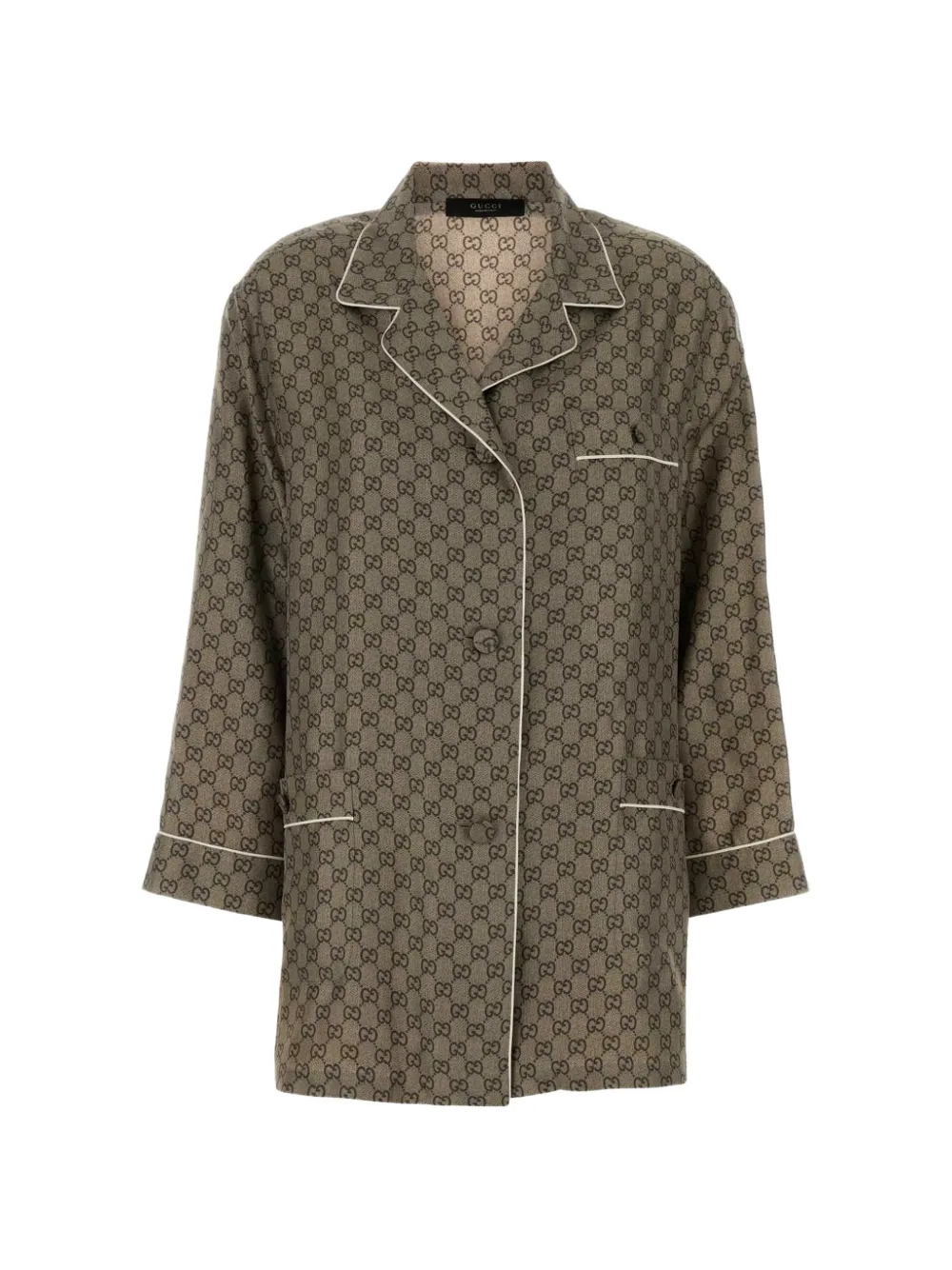 Gucci GG print silk shirt - Neutrals
