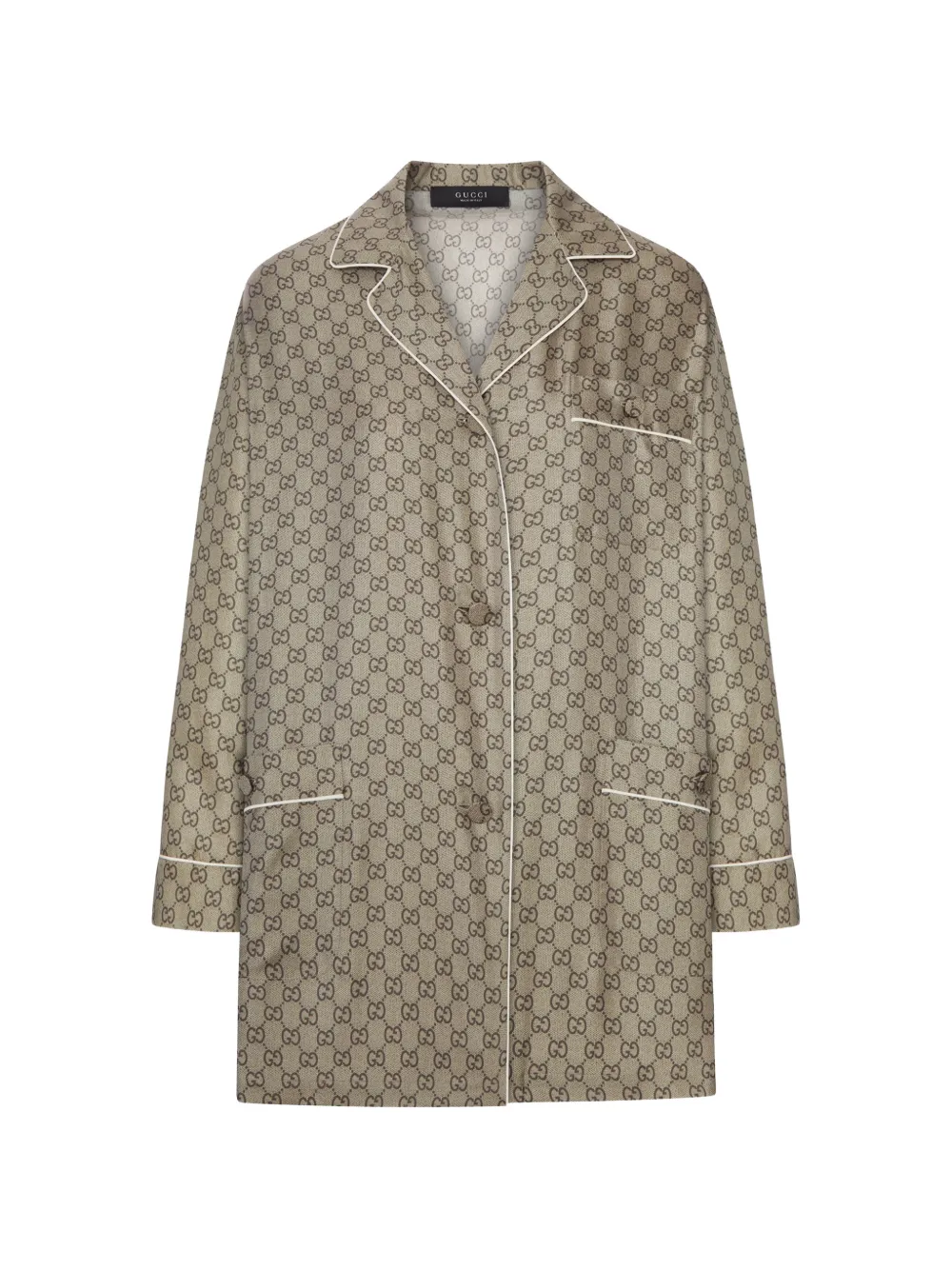 Gucci GG print silk shirt - Neutrals