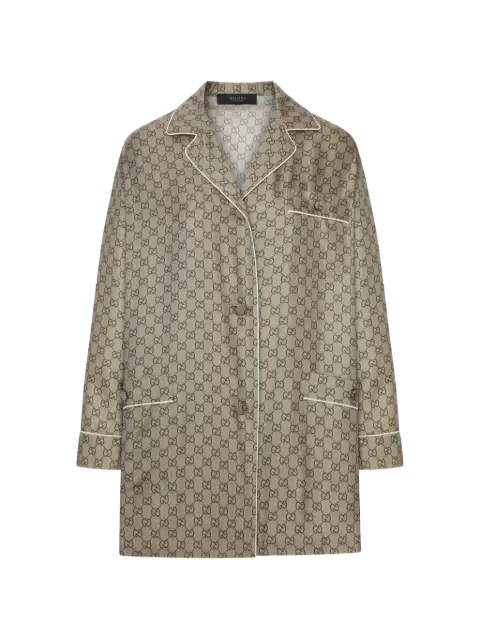 Gucci printed silk twill shirt