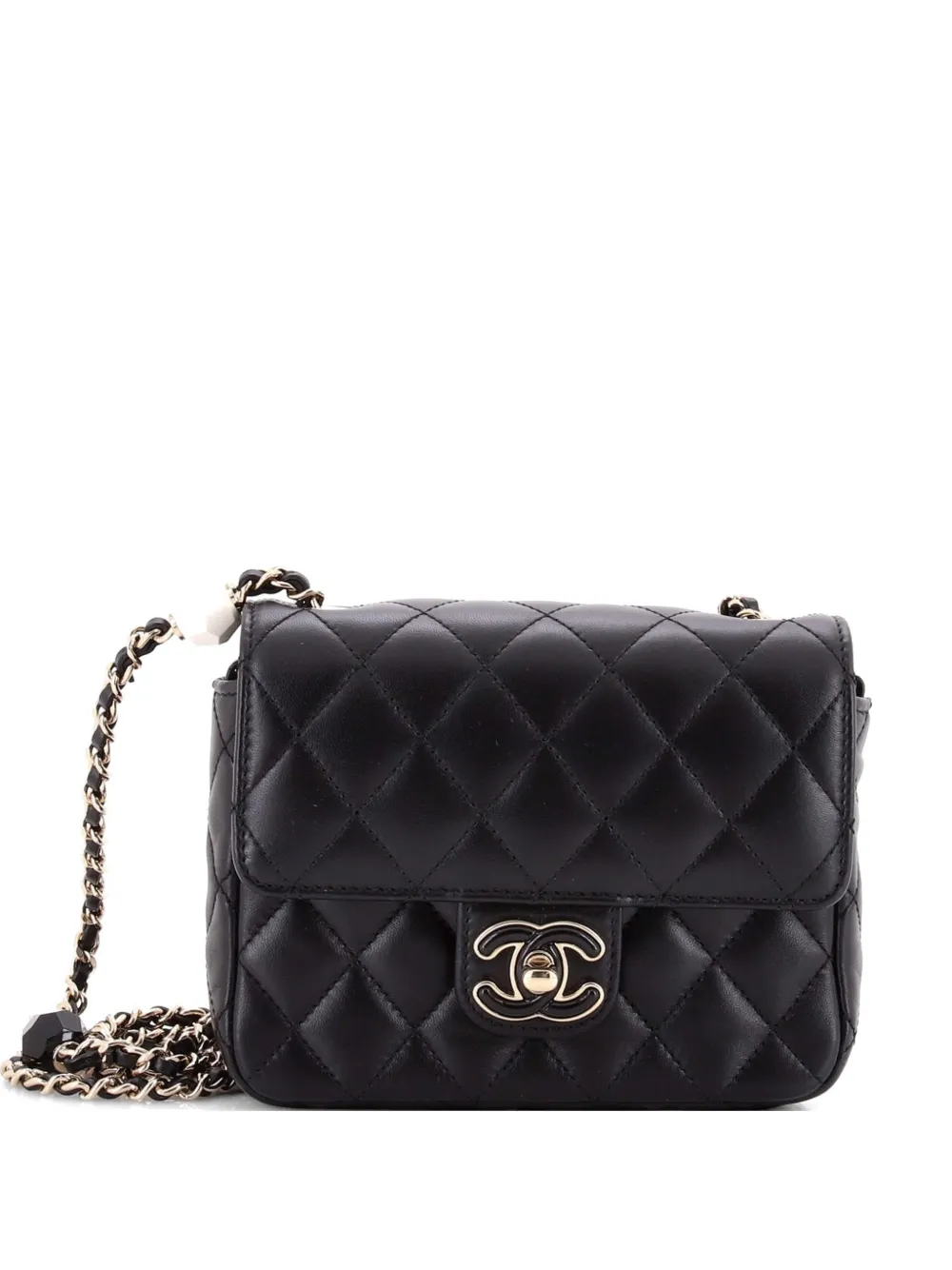 CHANEL Pre-Owned Candy Heart Flap Bag Quilted Lambskin Mini shoulder bag - Nero