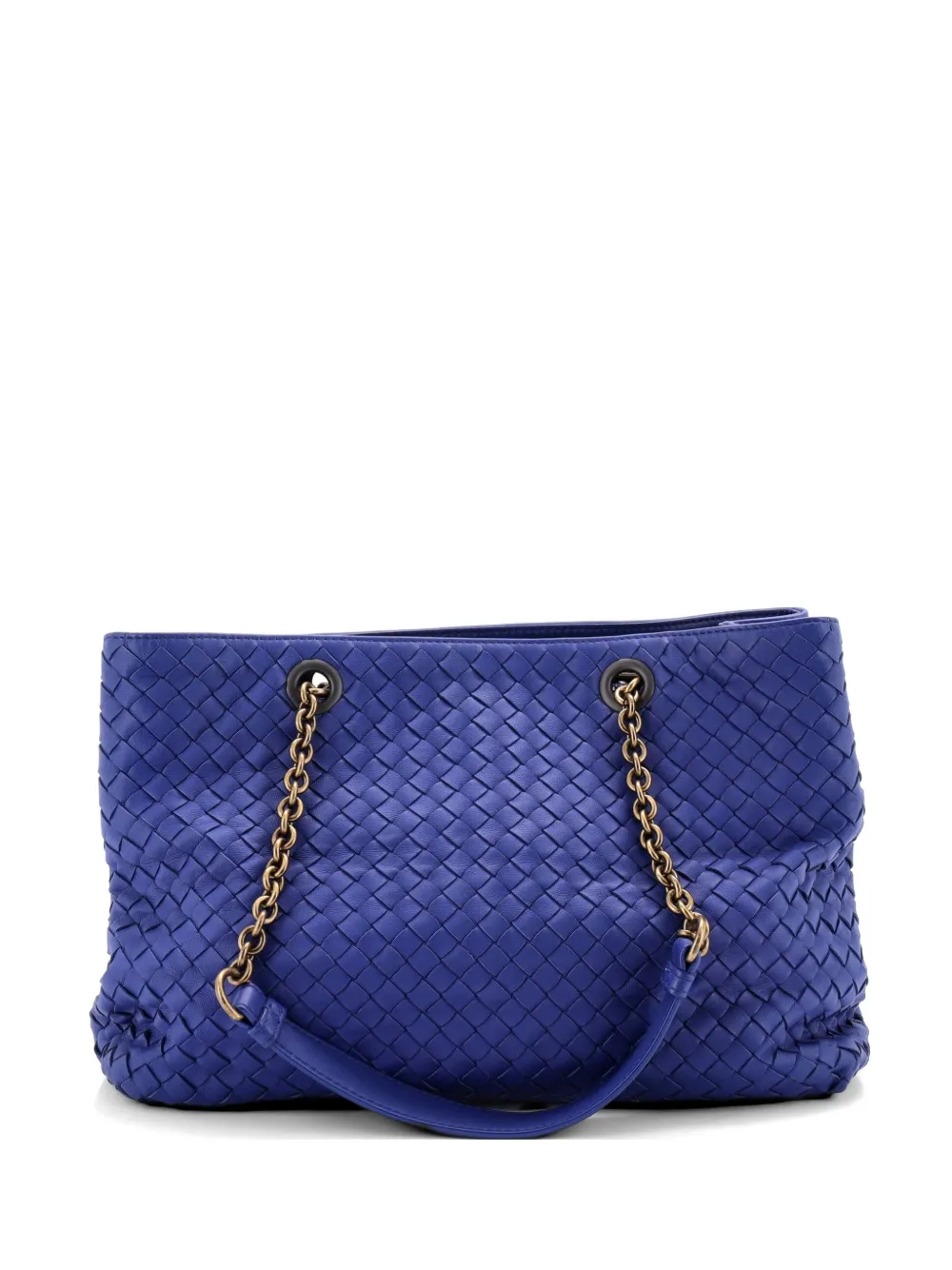 Bottega Veneta Pre-Owned Double Chain Intrecciato Nappa Medium tote bag - Blu