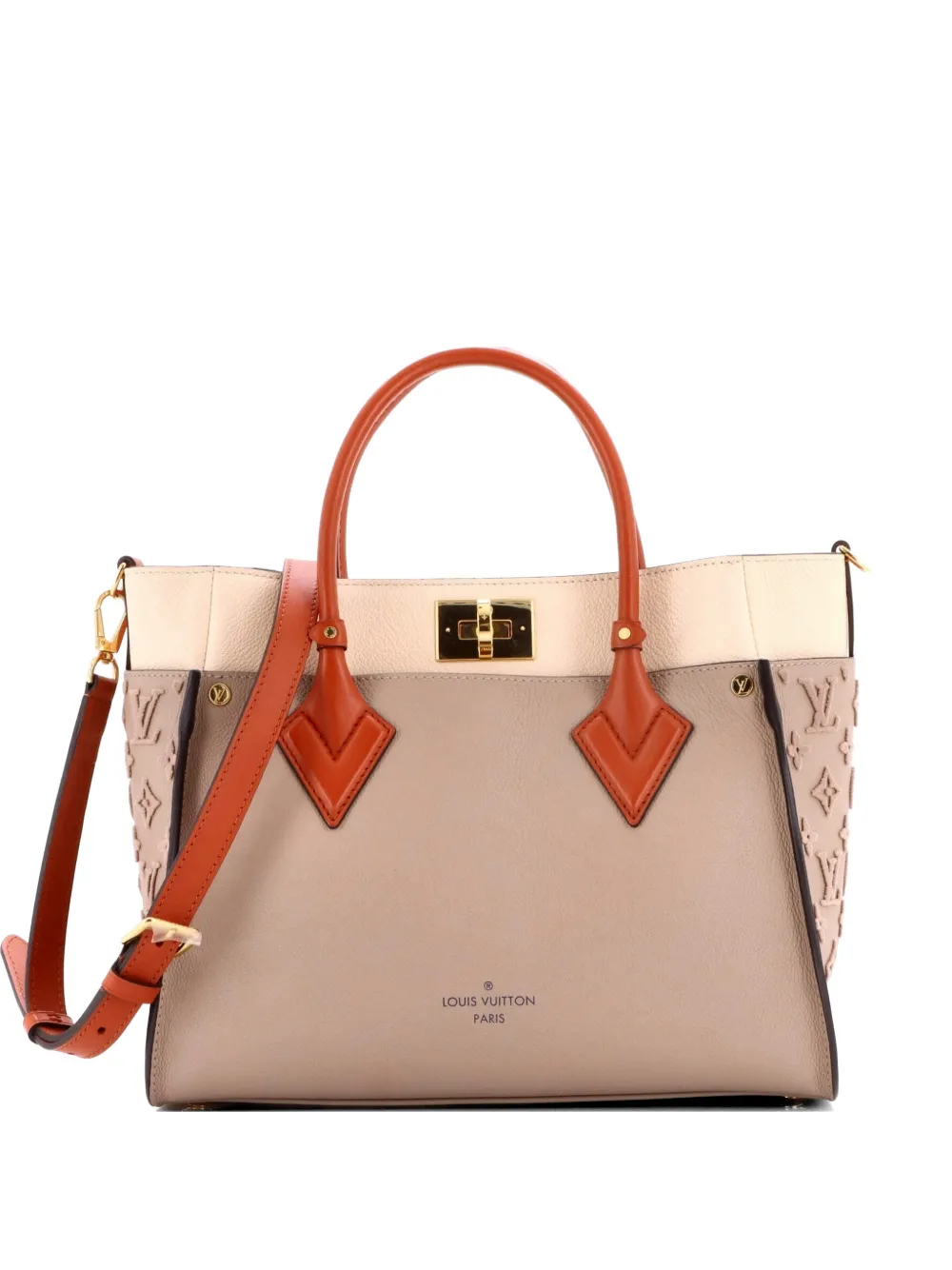 Louis Vuitton Pre-Owned On My Side Monogram Tuffetage Leather MM tote bag - Nude