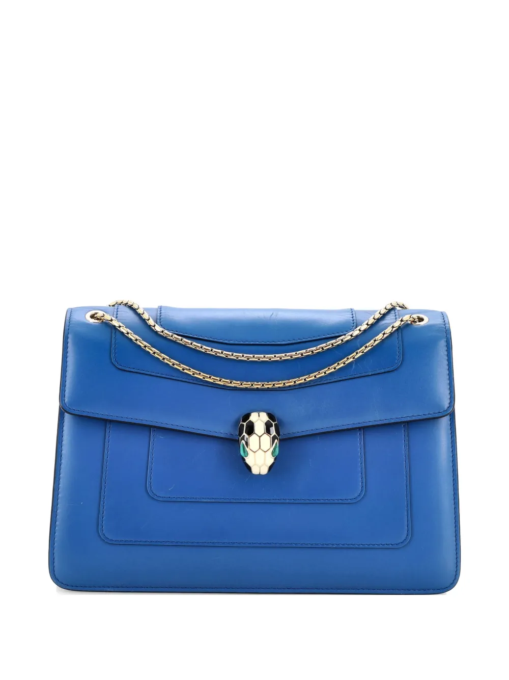 Bvlgari Pre-Owned Serpenti Forever Leather Medium shoulder bag - Blu