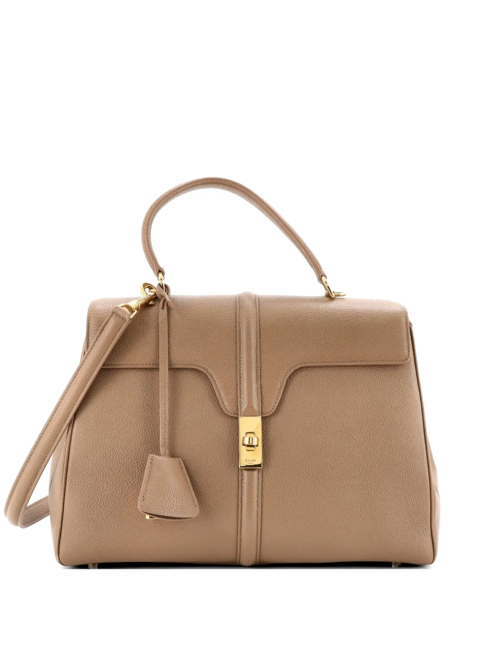 Celine Pre-Owned 16 Top Handle Bag Grained Calfskin Medium shoulder bag - Brown