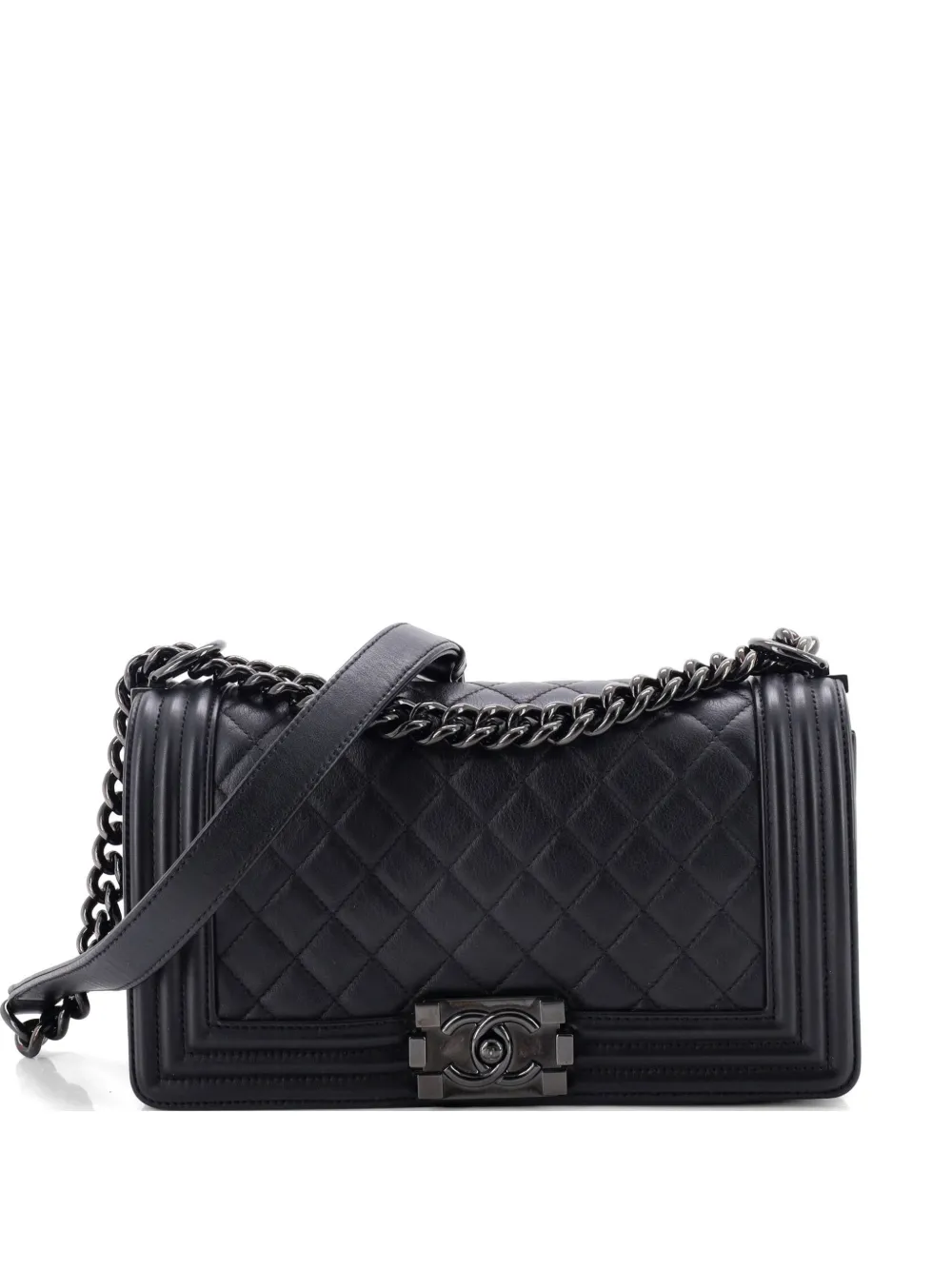 CHANEL Pre-Owned So Black Boy Flap Bag Quilted Calfskin Old Medium shoulder bag - Nero