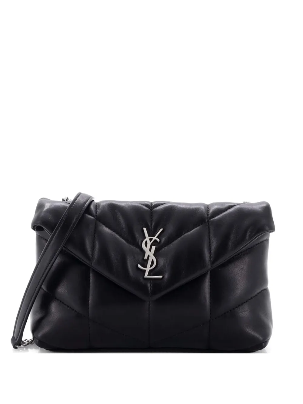 Saint Laurent Pre-Owned Loulou Puffer Shoulder Bag Quilted Leather Mini crossbody bag - Black