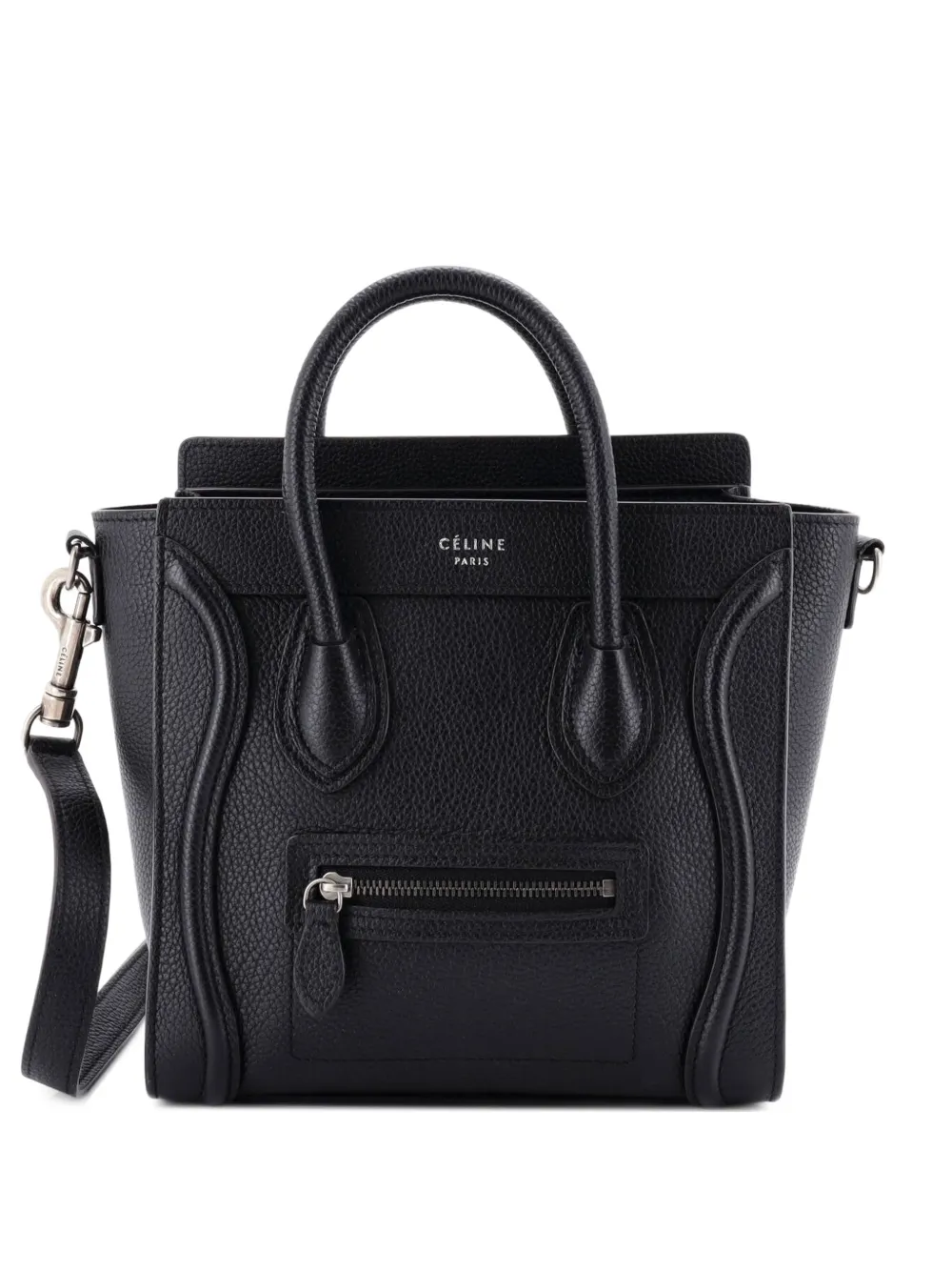 Celine Pre-Owned Luggage Bag Grainy Leather Nano crossbody bag - Nero