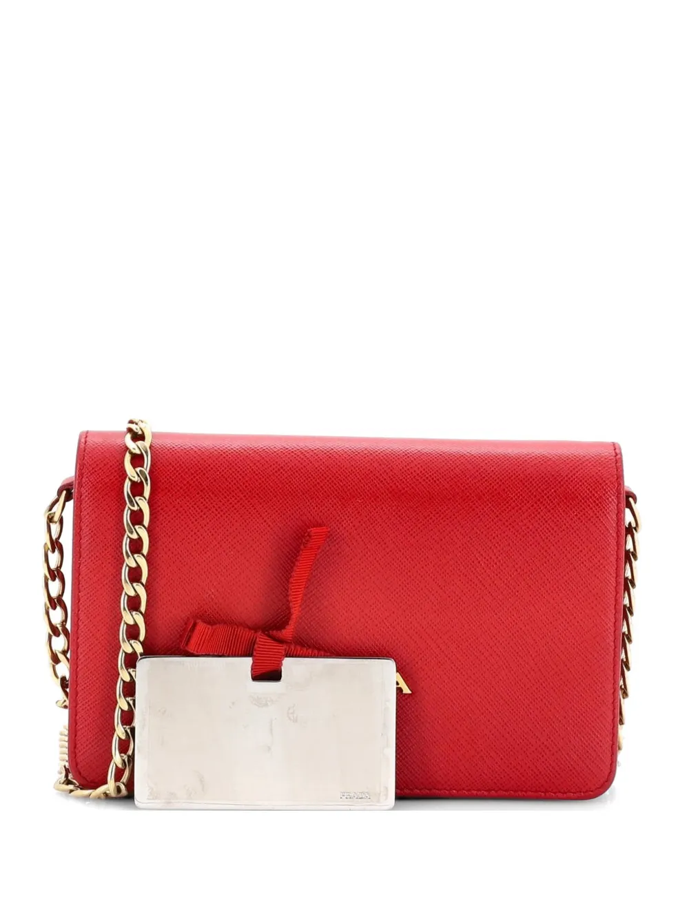Prada Pre-Owned Chain Wallet Saffiano Leather crossbody bag - Rosso