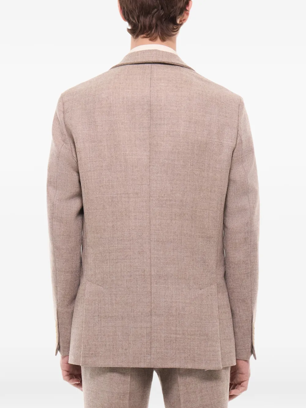 FURSAC Blazer met visgraatpatroon van scheerwol Beige