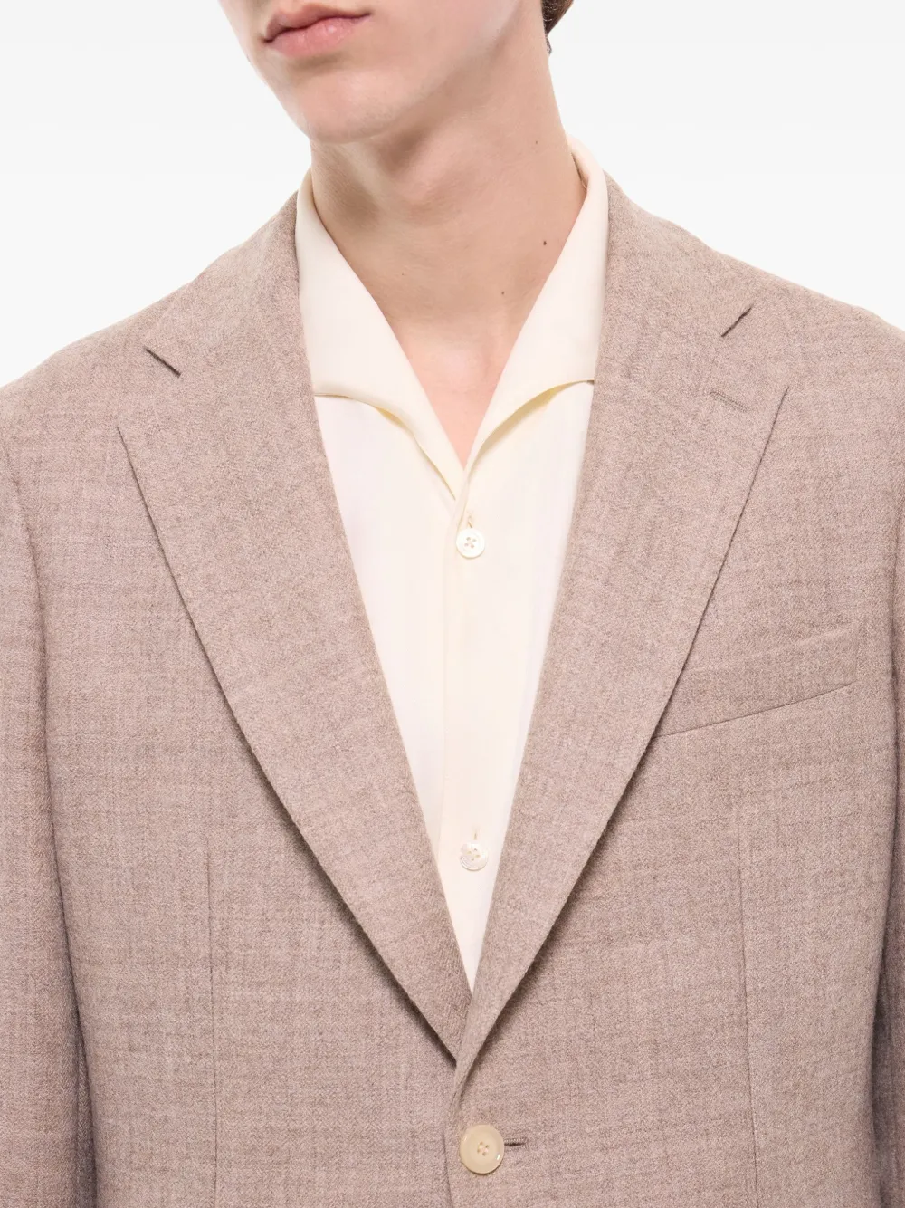 FURSAC Blazer met visgraatpatroon van scheerwol Beige