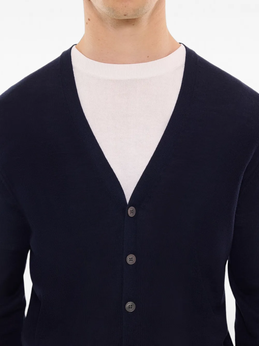 FURSAC Vest met knopen en V-hals Blauw