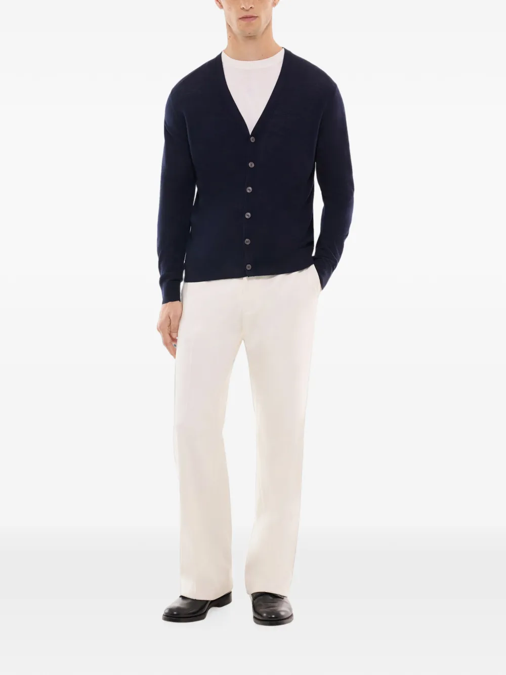 FURSAC Vest met knopen en V-hals Blauw