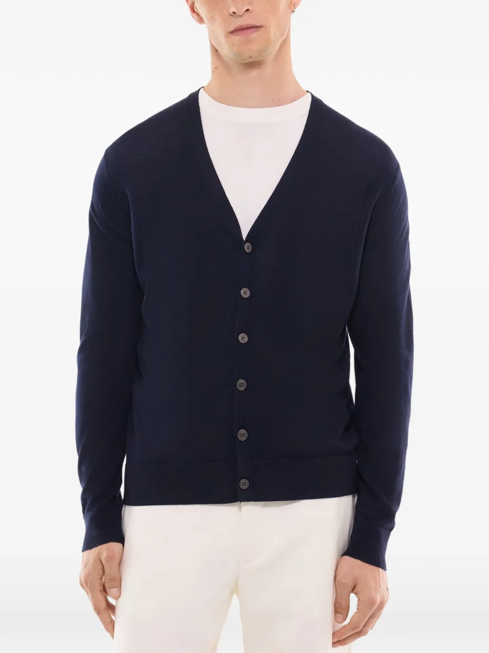 FURSAC Vest met knopen en V-hals Blauw