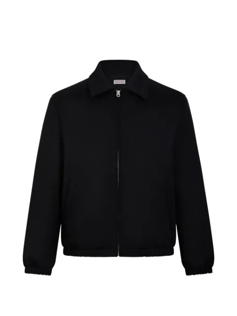 FURSAC zip-front spread-collar jacket