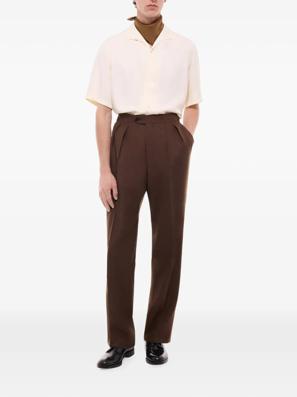 FURSAC Camp-collar Short-sleeve Shirt in Neutrals, view 2