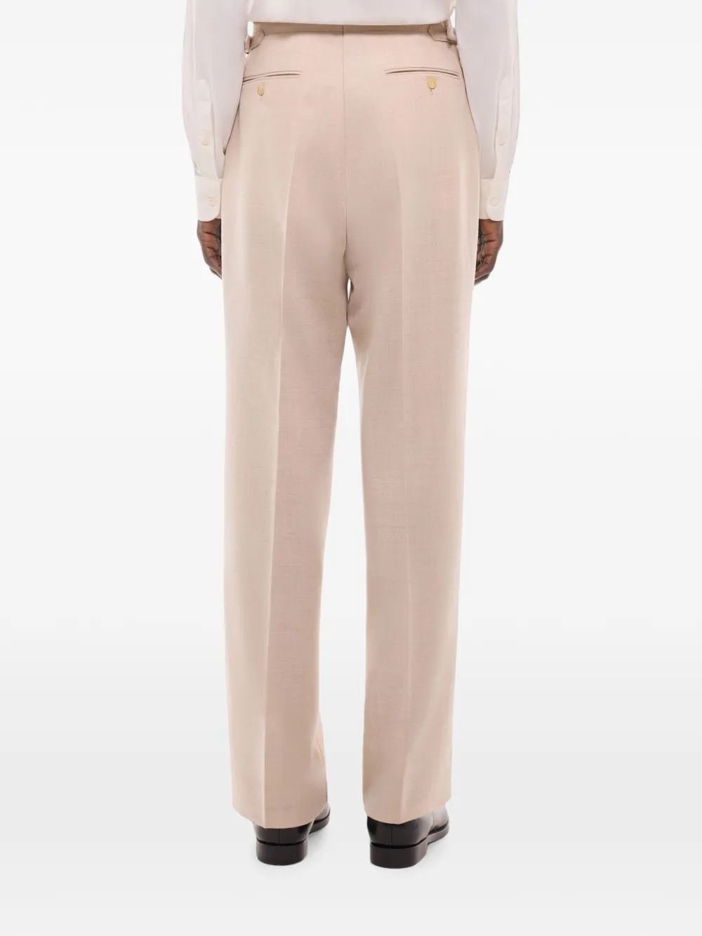 FURSAC Geplooide broek met riemlussen Beige