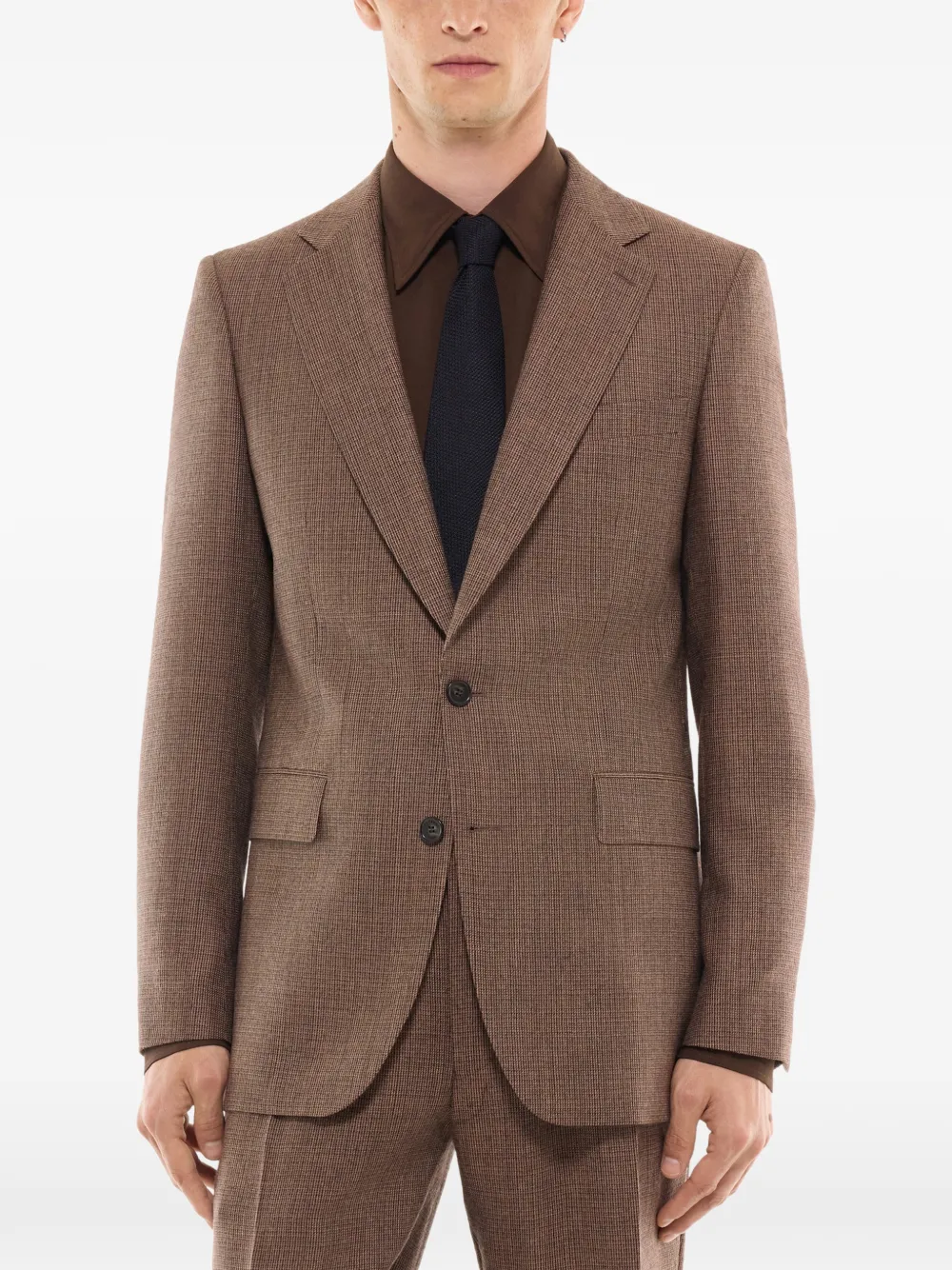 FURSAC Blazer met pied-de-poule print Bruin