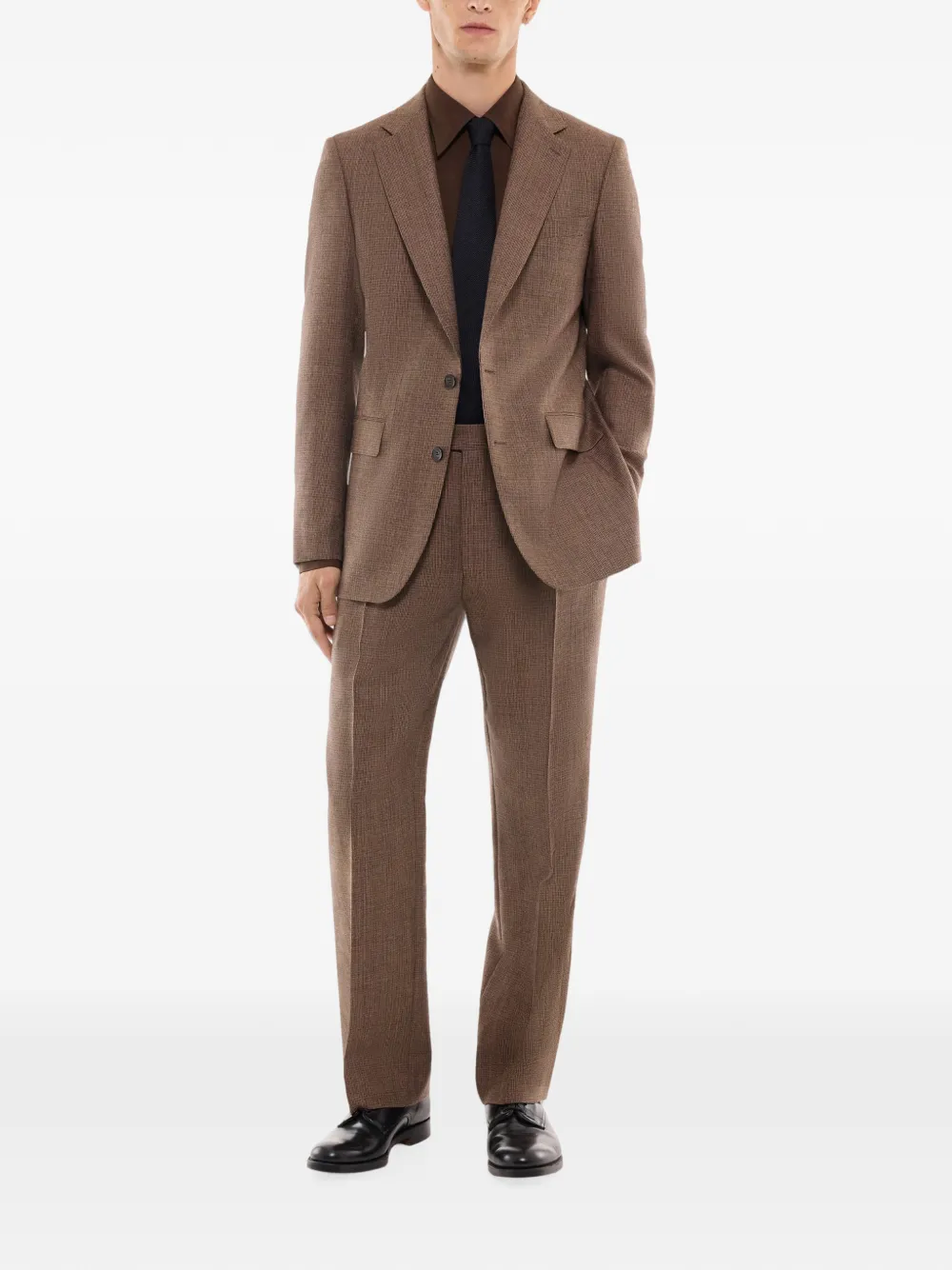 FURSAC Blazer met pied-de-poule print Bruin