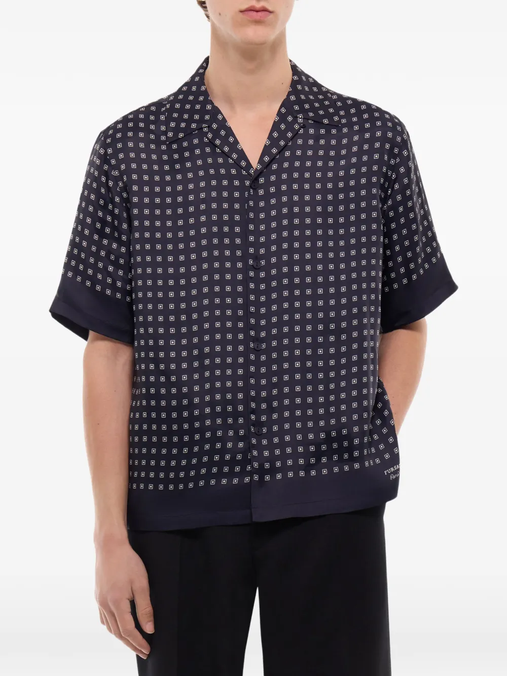 FURSAC Overhemd met geometrische print Blauw