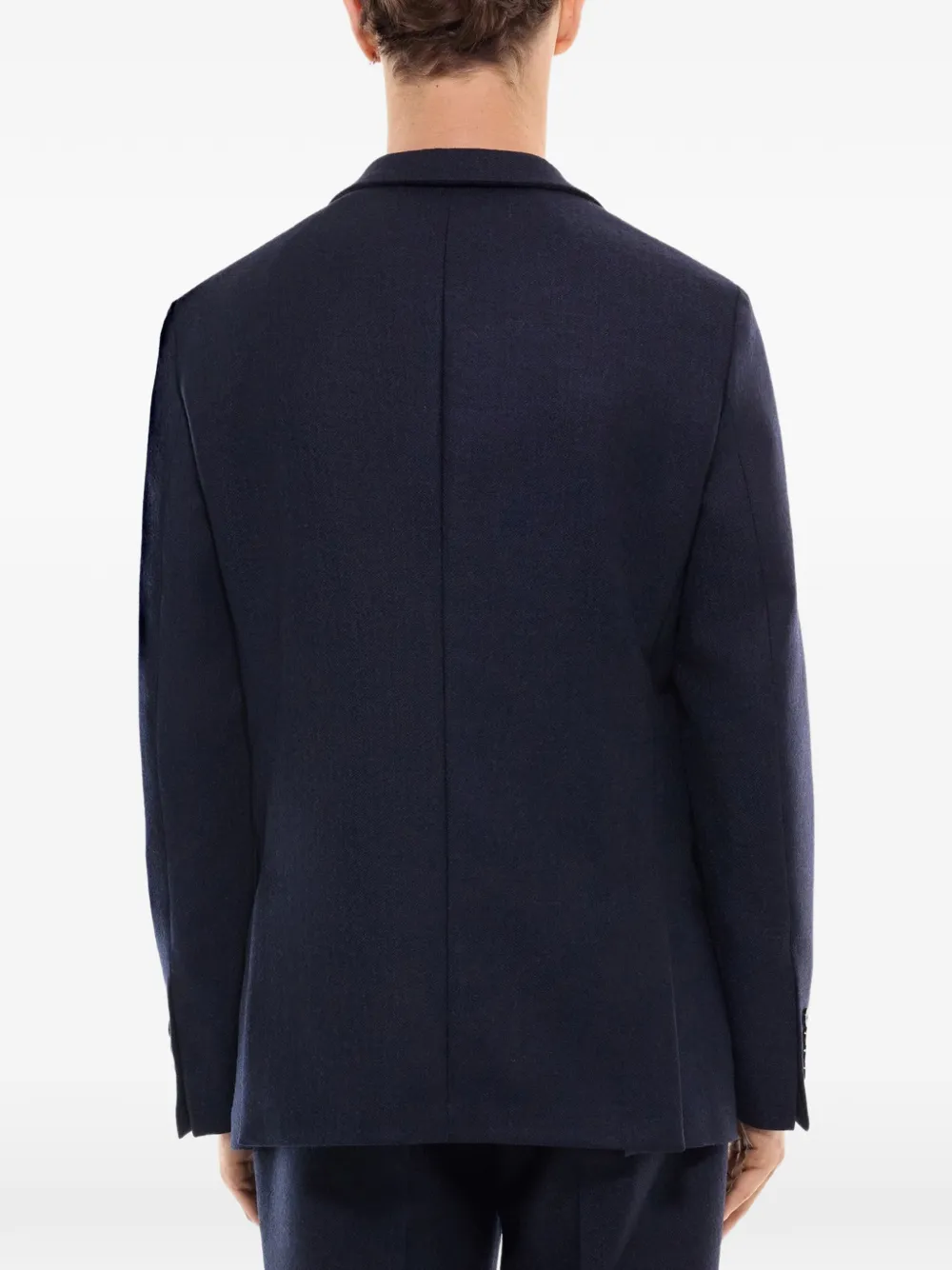FURSAC Wollen blazer met visgraatpatroon Blauw