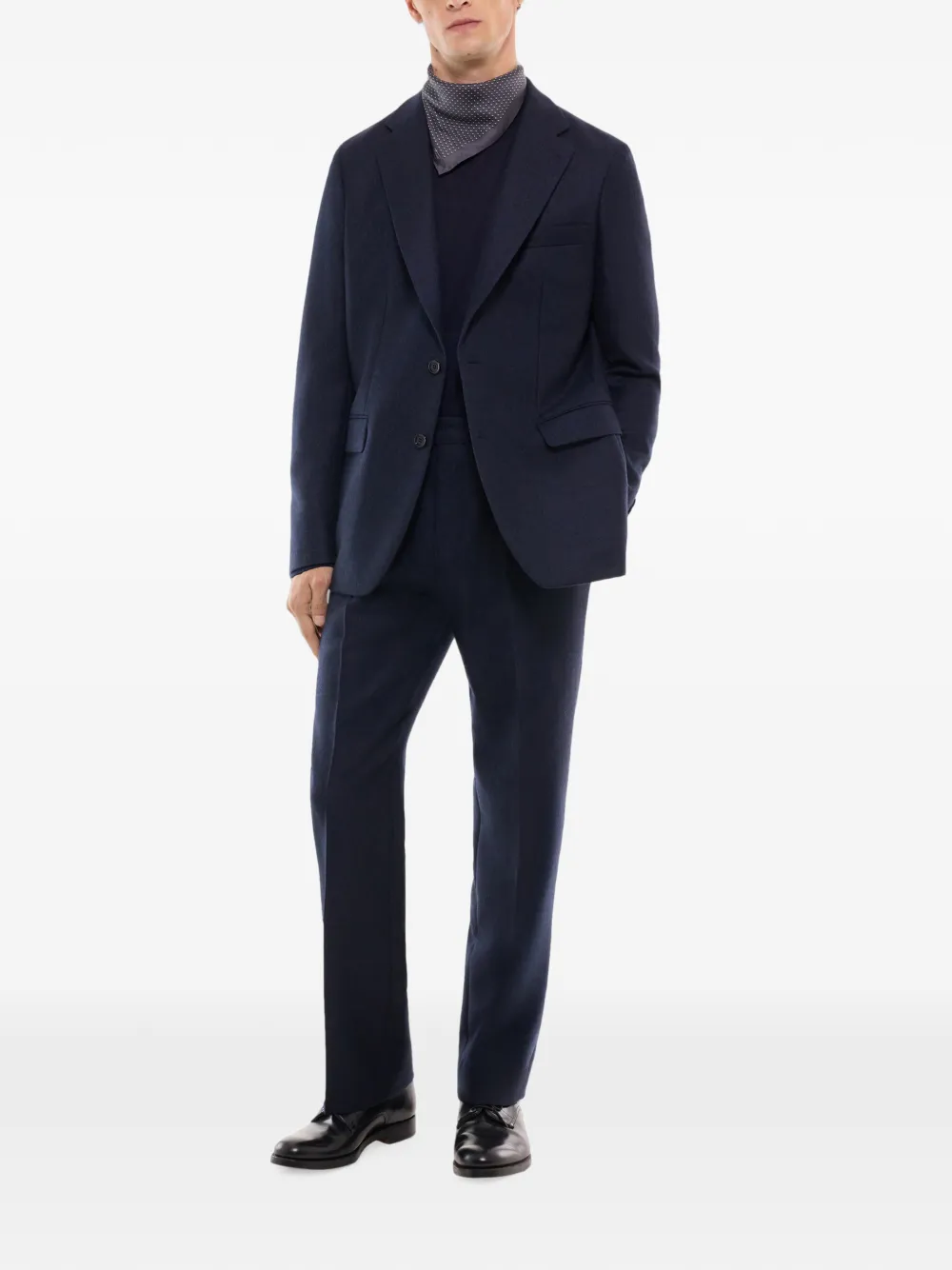 FURSAC Wollen blazer met visgraatpatroon Blauw