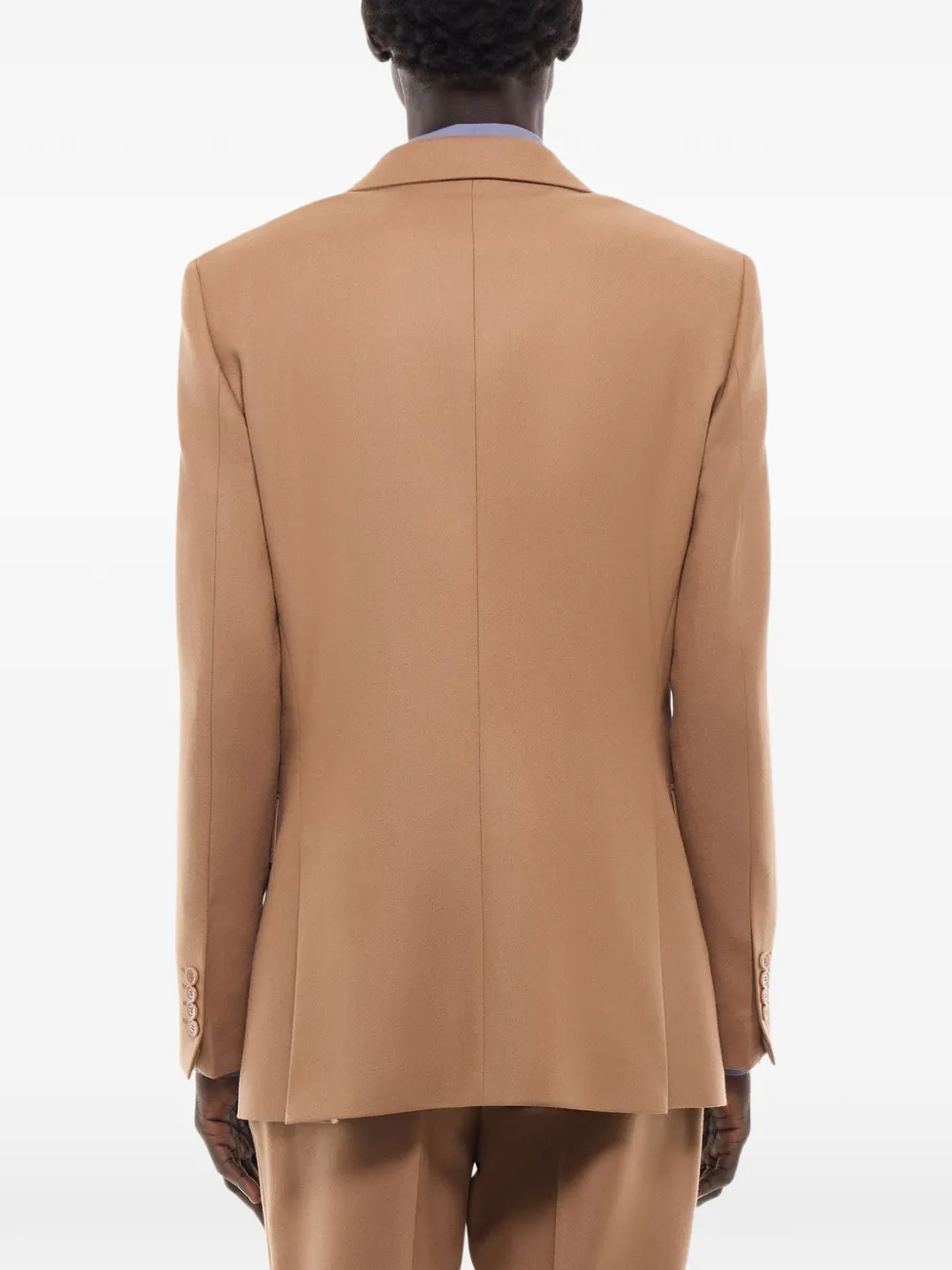 FURSAC Wollen blazer met enkele rij knopen Beige