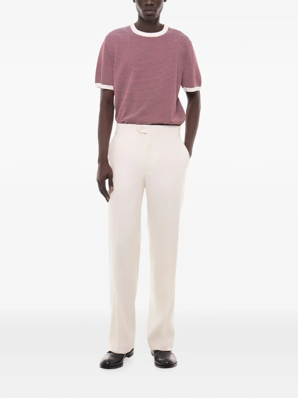 FURSAC Gestreept katoenen T-shirt Rood