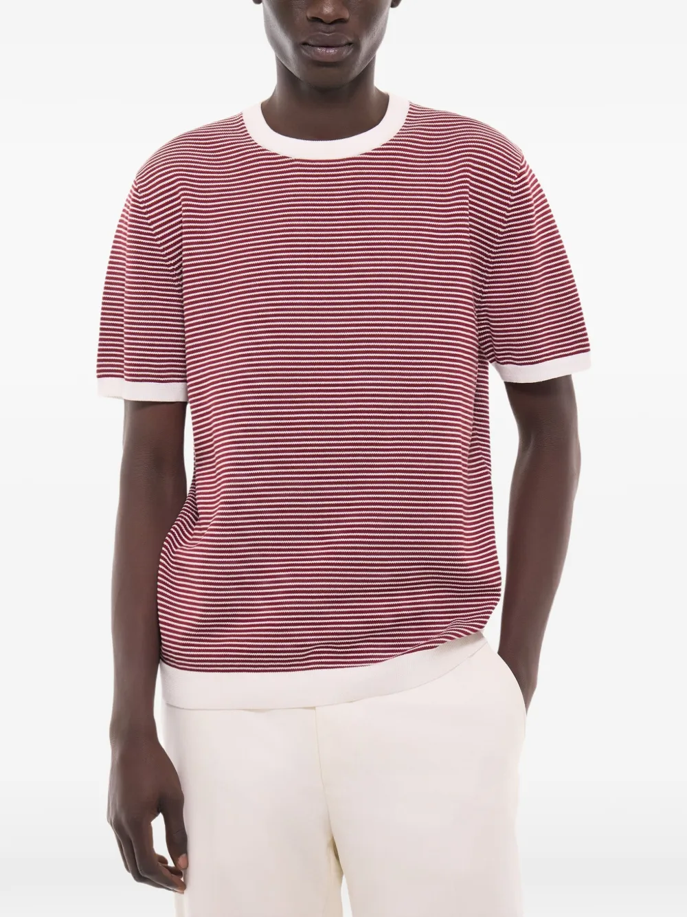 FURSAC Gestreept katoenen T-shirt Rood