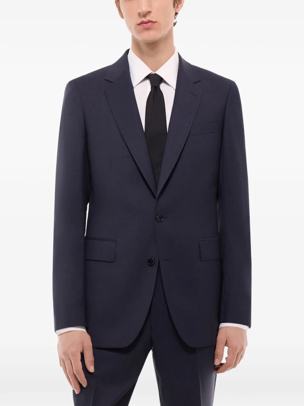 FURSAC Geruite wollen blazer Blauw