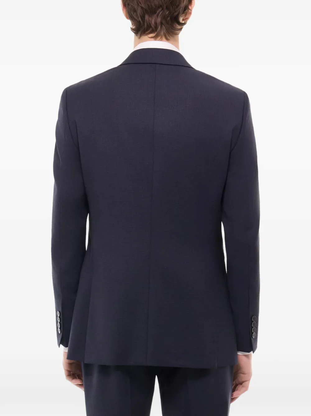 FURSAC Geruite wollen blazer Blauw