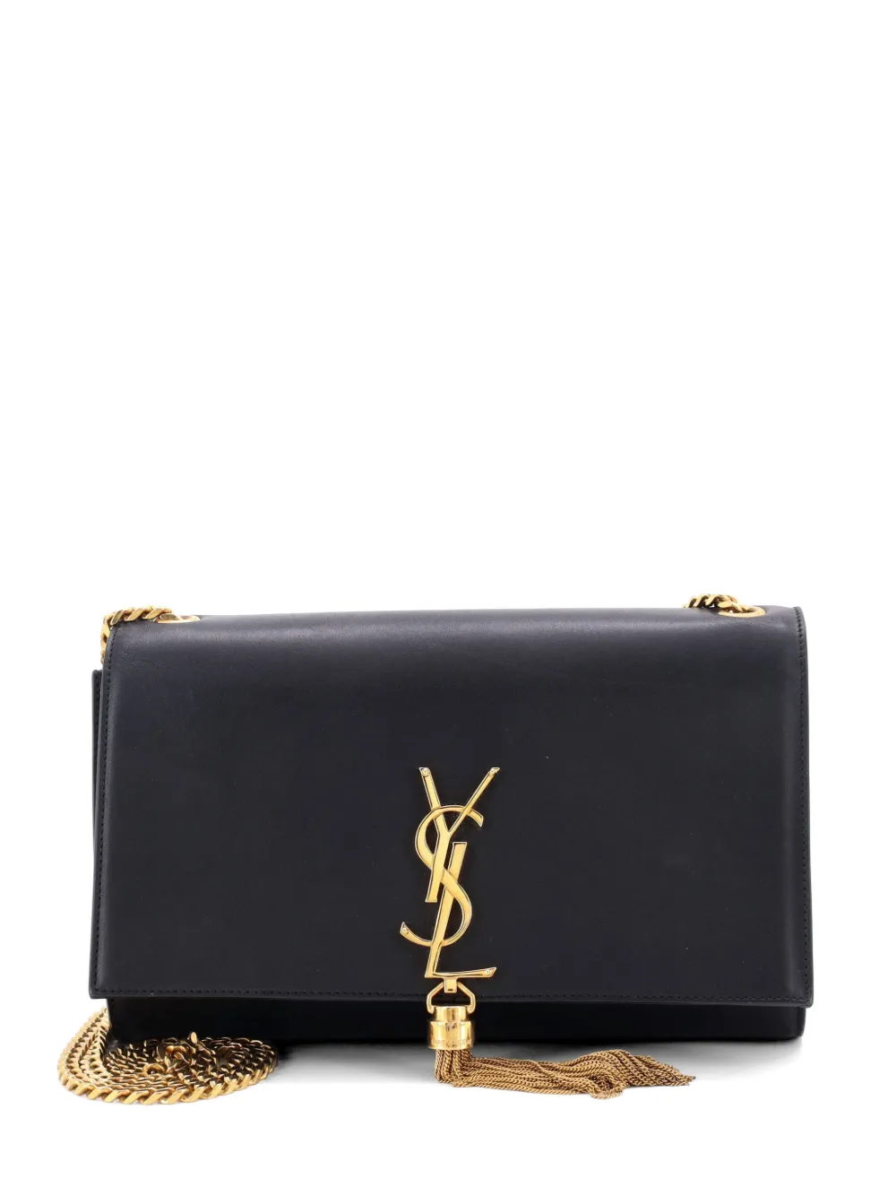 Saint Laurent Pre-Owned Classic Monogram Tassel Leather Medium crossbody bag - Nero