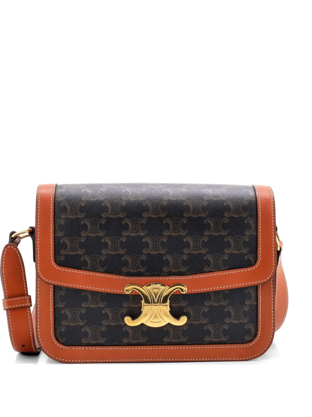Celine Pre-Owned Triomphe Triomphe Coated Canvas Medium shoulder bag - Brown
