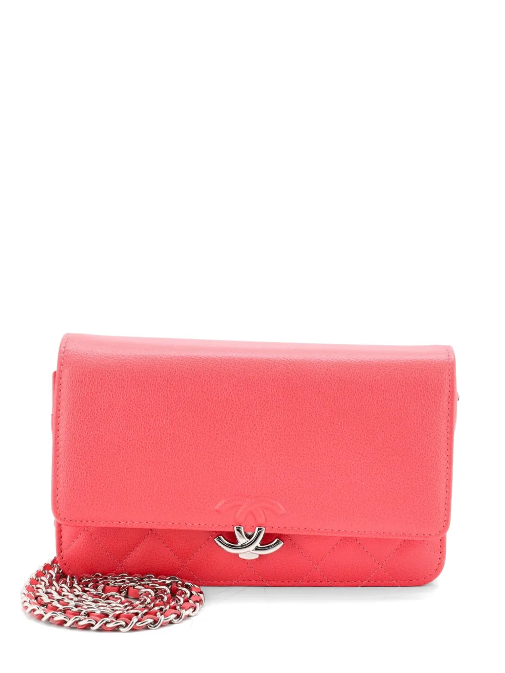 CHANEL Pre-Owned CC Box Wallet on Chain Quilted Caviar crossbody bag - Pink