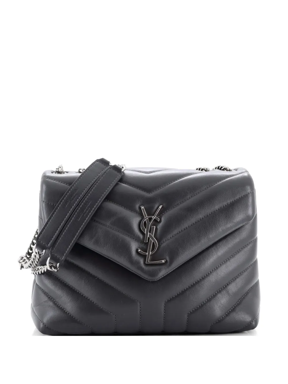 Saint Laurent Pre-Owned Loulou Matelasse Chevron Leather Small shoulder bag - Grey