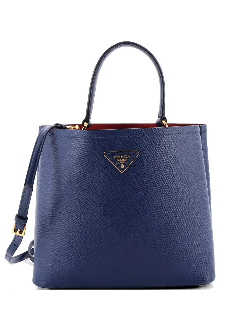 Prada Pre-Owned Panier Saffiano Leather Large bucket bag - Blu