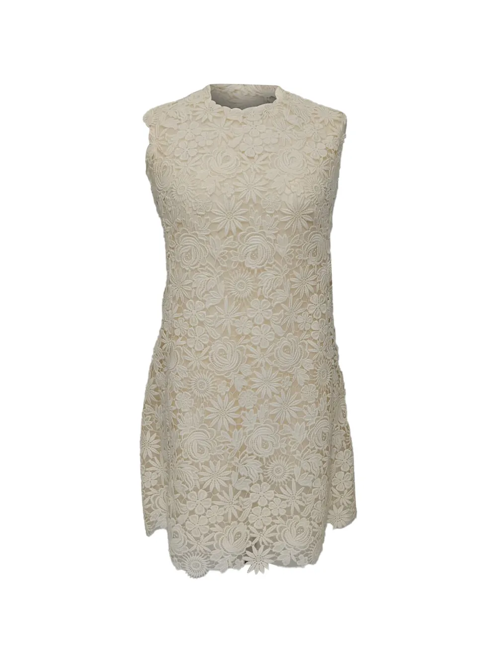 Valentino Garavani Pre-Owned lace-detailed mini dress - Toni neutri