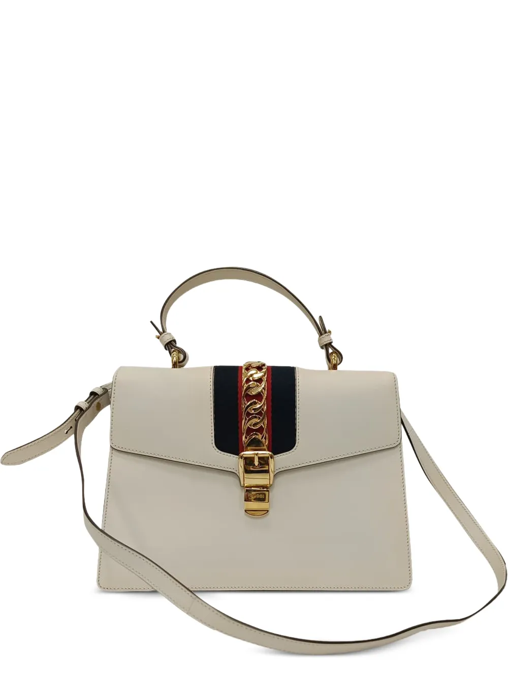 Gucci Pre-Owned Sylvie Web stripe handbag - Toni neutri