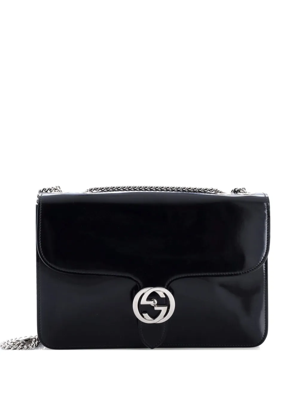Gucci Pre-Owned Interlocking Patent Medium shoulder bag - Schwarz