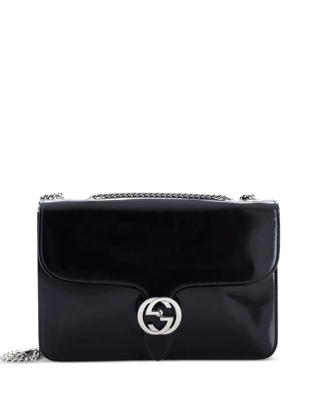 Gucci Pre-Owned Interlocking Patent Medium shoulder bag - Nero