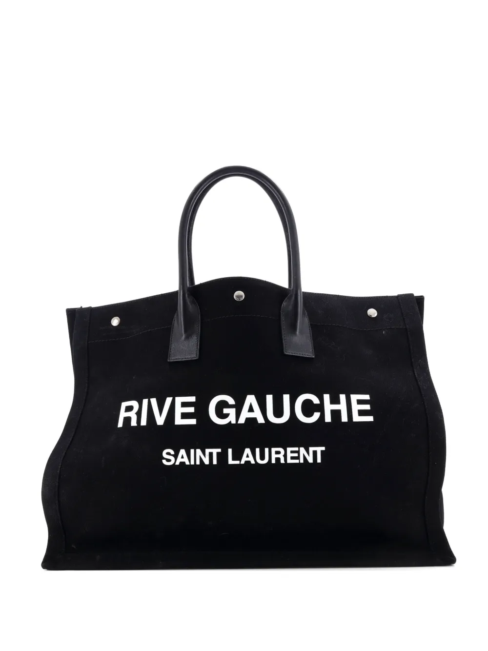 Saint Laurent Pre-Owned Rive Gauche Shopper Canvas Large tote bag - Black
