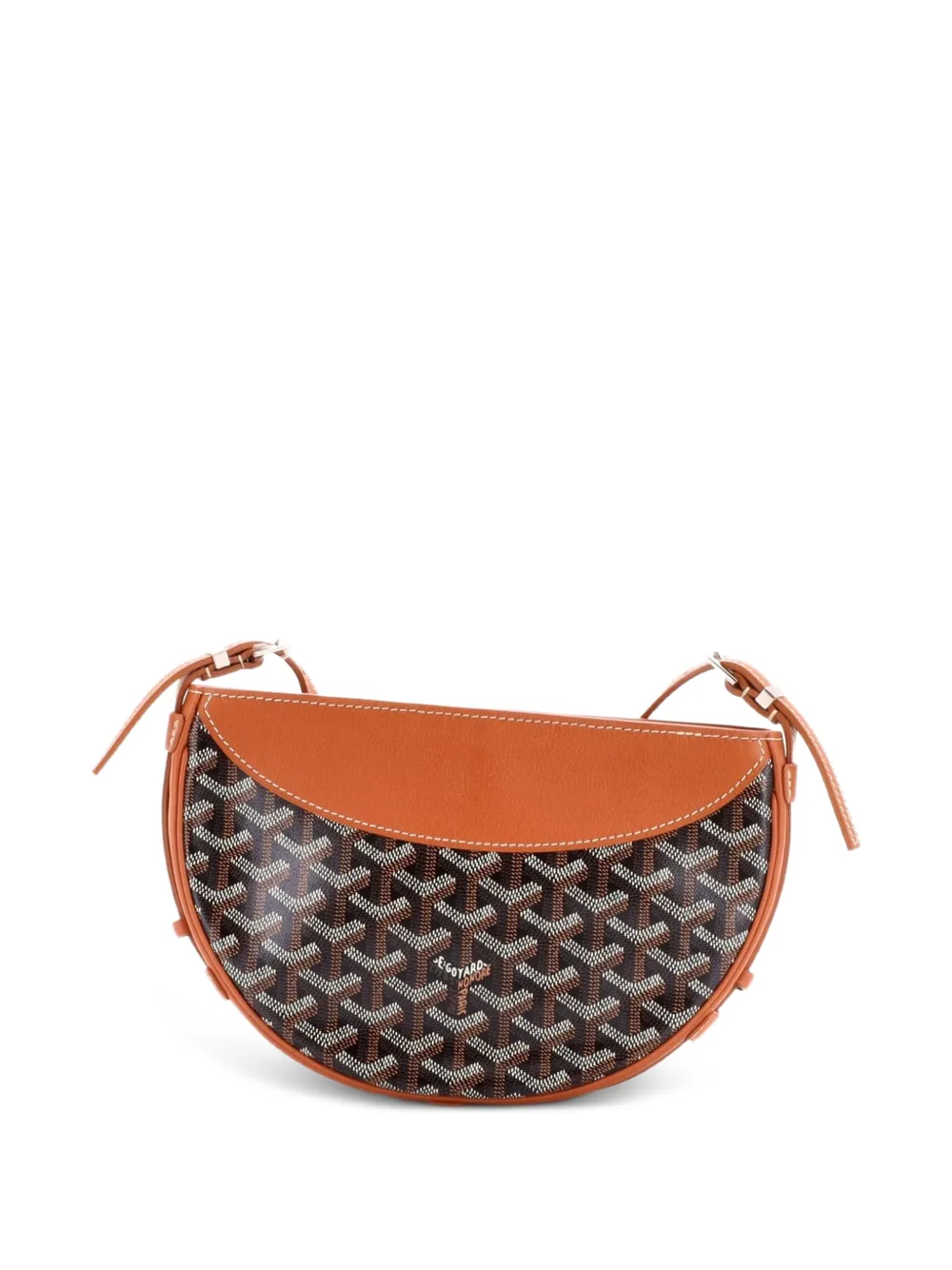 Goyard Pre-Owned Hirondelle Coated Canvas and Leather shoulder bag - Braun