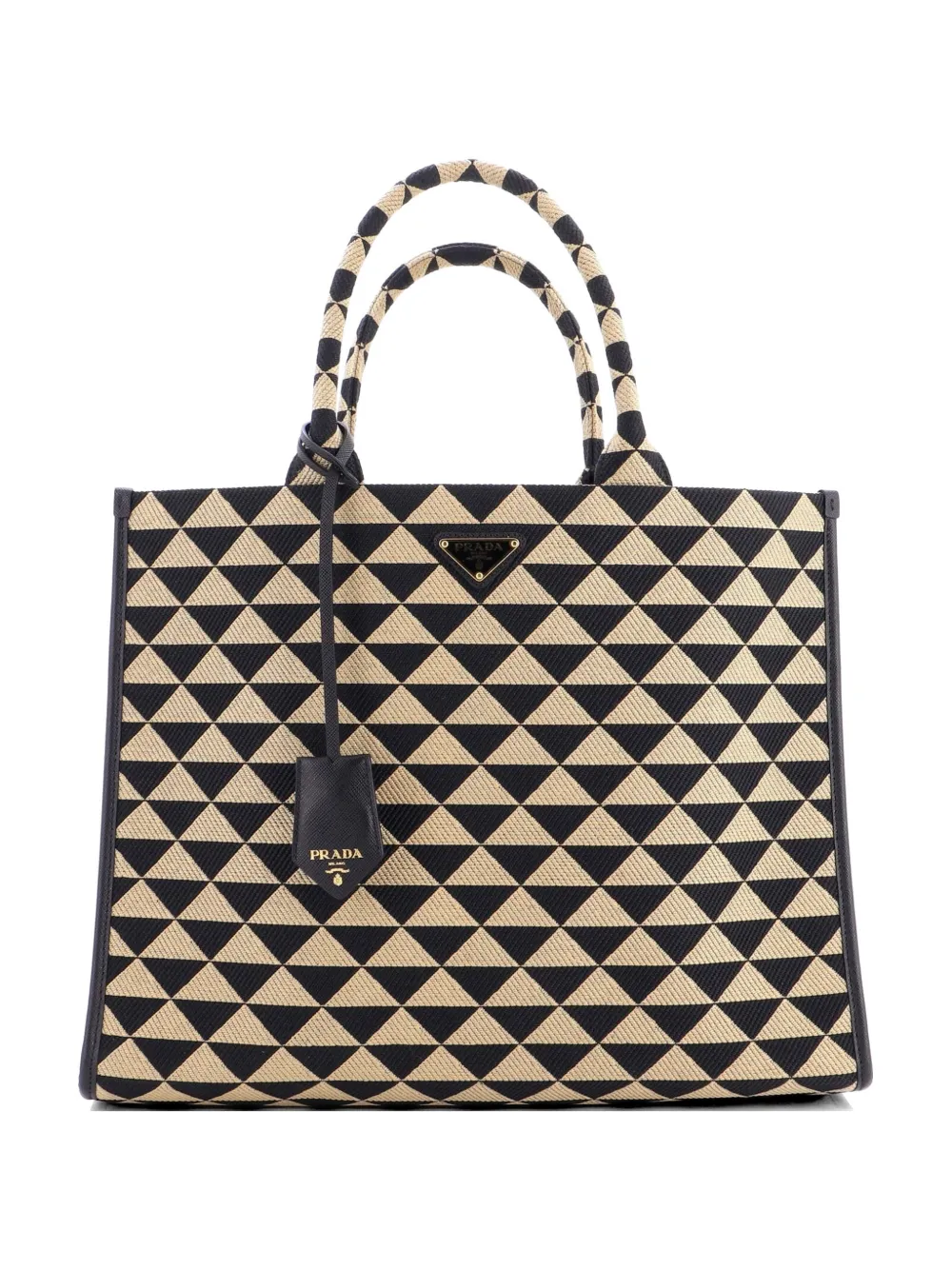 Prada Pre-Owned Symbole Shopper Jacquard Large tote bag - Nero