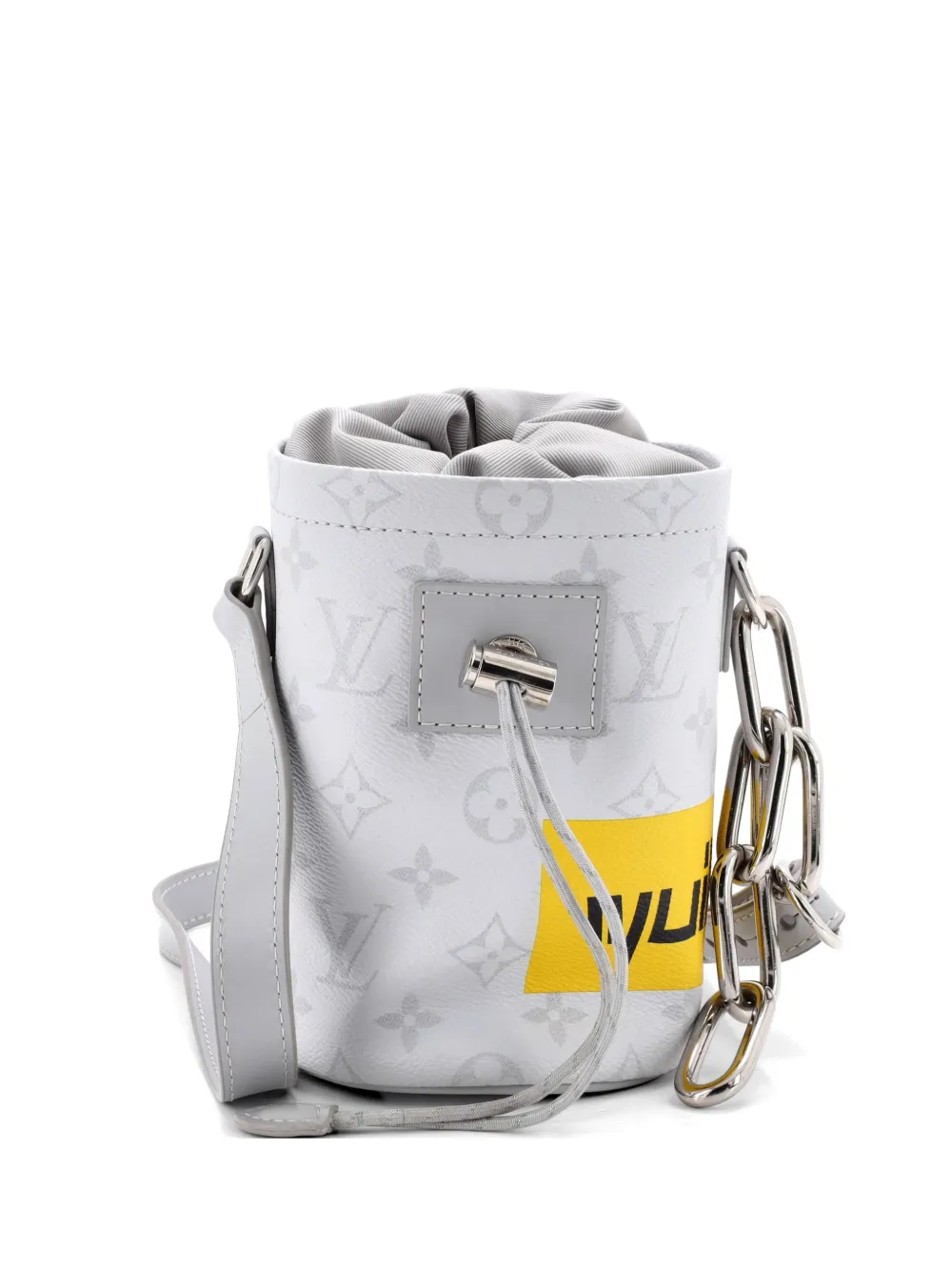 Louis Vuitton Pre-Owned Chalk Nano Bag Limited Edition Logo Story Monogram Canvas bucket bag - Grey