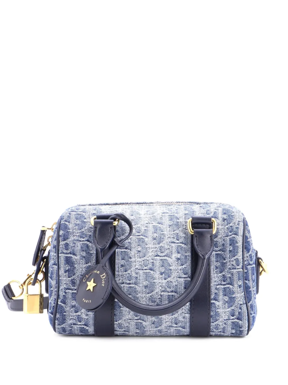 Christian Dior Pre-Owned Groove Convertible Bowling Bag Oblique Denim 20 handbag - Blu