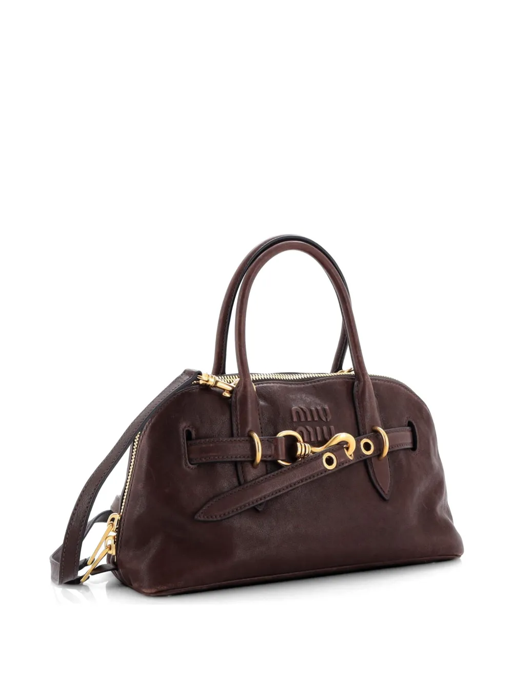  Miu Miu Pre-owned Bolso Satchel Aventure De Piel Con Asa En La Parte Superior - Marrón 
