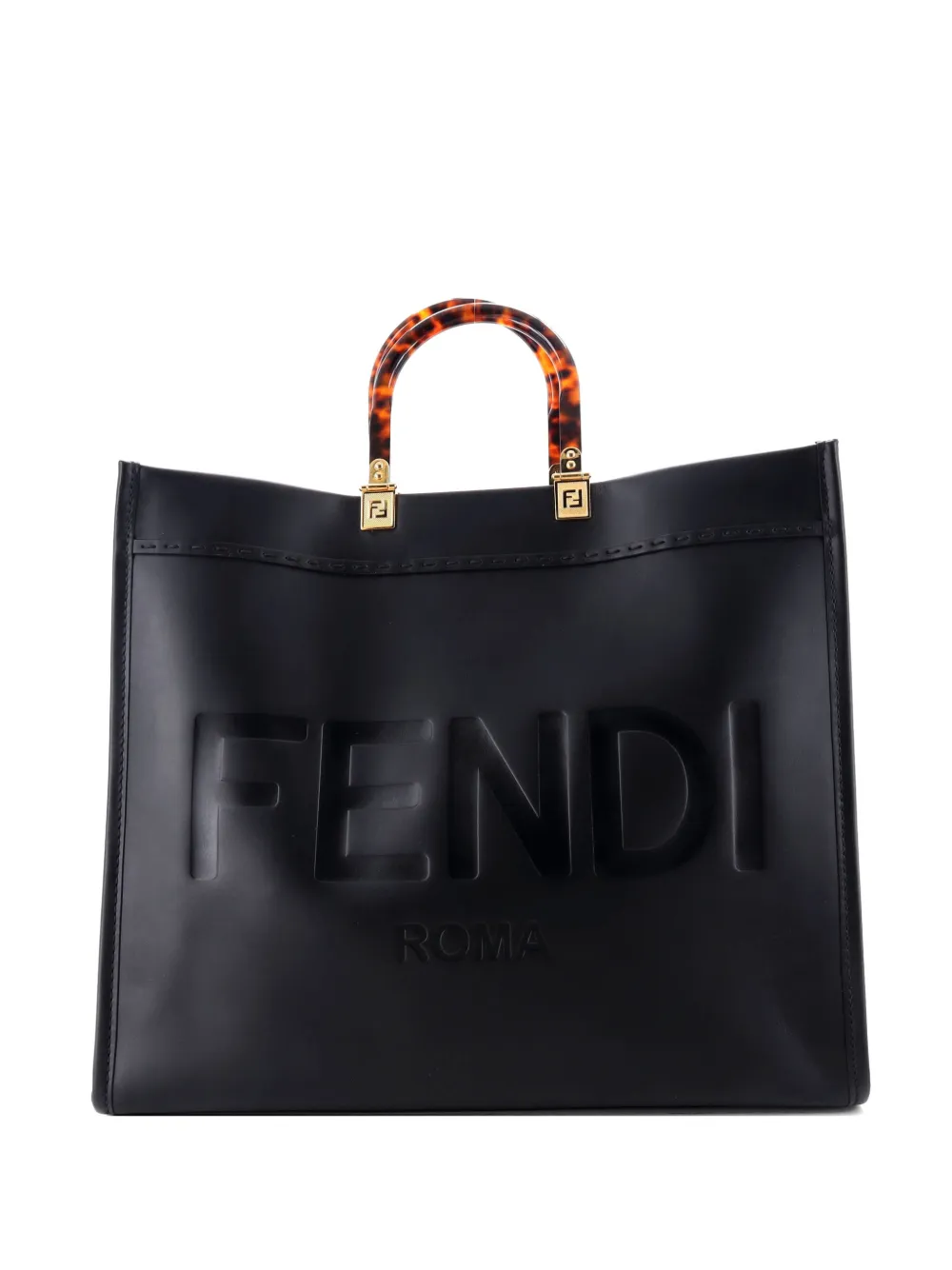Fendi Pre-Owned Sunshine Shopper Leather Large tote bag - Schwarz