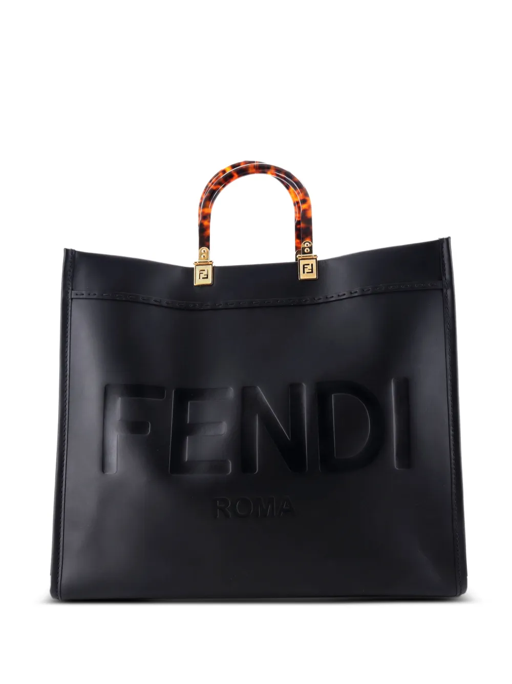Fendi Pre-Owned Sunshine Shopper Leather Large tote bag - Nero